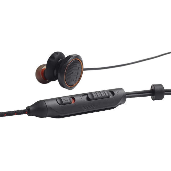 JBL Quantum 50 - Black - Wired in-ear gaming headset with volume slider and mic mute - Detailshot 1 image number null